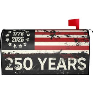 250 Years American Flag Welcome Magnetic Mailbox Cover, 250th Anniversary USA Patriotic Mailbox Wrap Decorative for Garden Yard Home 25.5x21 in
