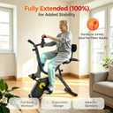 Quiet Foldable Recumbent Exercise Bike | 8-Level Magnetic Resistance, High Backrest, LCD Tracker, For Seniors Adults Home Gym，Upper & Lower Body Trainer, Grey Black