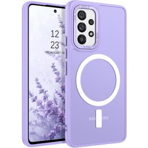 GUAGUA for Samsung Galaxy A53 Case Compatible with MagSafe Galaxy A53 Magnetic Cases Slim Translucent Matte Skin Feeling Shockproof Protective Anti-Scratch Phone Case for Samsung A53 5G 6.5'', Purple