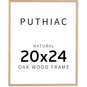 puthiac 20x24 Oak Wood Picture Frames -20"x24" Poster Frames for Wall, 20x24 Picture Frames for Wall, 20 x 24 Picture Frame, 20 x 24 Frames(1 Pack, Beige)