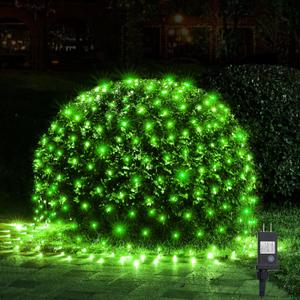 WBao Christmas Net Lights, 360LED 11.5ft x 6.9ft Christmas Lights with 8 Modes, Timer, End to End Connectable, Waterproof Design for Lawn, Bushes, Trees Outdoor Xmas Decorations, Green
