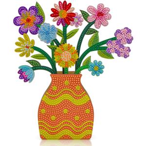 geesfayan Diamond Art Kits for Adults, DIY Vase Diamond Art, Diamond Painting Kit, Ideal Desktop Ornaments & Thoughtful Female Gifts