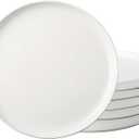 AmorArc Ceramic Dinner Plates Set of 6, Wavy Rim 10.5 Inch Stoneware Dish Set, Large Dinnerware Plates for Kitchen-Microwave&Dishwasher Safe, Scratch Resistant-Reactive Glaze Matte White