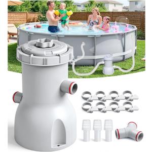 Basic Series 530 GPH Above Ground Pool Filter Pump - ETL Certified Pool Cartridge Filter Pump System with GFCI Protection | Enhances Water Clarity - Effectively Removes Impurities from Water