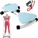 Waist Twister Board twisting machine exercise twist ab training  Noiseless Fitness Tool with Loop Resistance Bands, Foot Massage, and Core Workout for Belly Fat Loss (Blue)