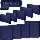 9 Piece Outdoor Patio Waterproof Cushion Covers, Fits 4-Seat Wicker Rattan Sectional Couch Chair Furniture Cover Replacement Set - Fade-Resistant Patio Cushion Covers with Zipper