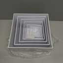 6 Pcs White Acrylic Boxes for Display as Buffet Risers and Stands, Food Risers for Party, Table, Stands, including 8,7,6,5,4,3 Inch, (Small, 6Pcs, White)
