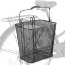 CXWXC Pannier Bike Basket with Handle - Detachable Rear Wire Baskets, Small