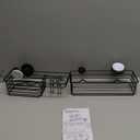 LEVERLOC Shower Caddy Suction Cup, 2 Pack suction shower shelf with Hooks & Soap holder, NO-Drilling Bathroom Holder, Rustproof bathroom organizer, Black