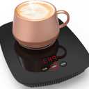 Coffee Mug Warmer for Desk with Heating Function 25 Watt Electric Beverage Warmer with Adjustable Temperature 131/ 55or 167/ 75 (Without Mug) (Black Color)