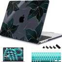 Mektron Designed for 2025/2024/2023 MacBook Air 15 INCH M4 A3241 /M3 A3114 /M2 A2941 Case, Printed Plastic Hard Shell Cover with 15.3" Liquid Retina Display Touch ID, Floral C218