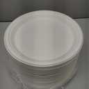 ECOLipak 100% Compostable 10 Inch Heavy Duty Paper Plates, 150 Pack Disposable Biodegradable Eco-friendly Sugarcane Bagasse Plates for Dinner Party(White)