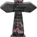 Solar Garden Outdoor Statues - Sympathy Gift & Gifts for Moms, Cross Figurine-Dcor Lights, Elegant Statues Figurine, Waterproof Patio Yard Lawn Decor