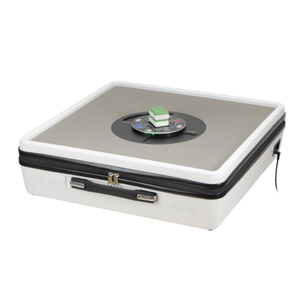 Portable Automatic Mahjong Table, Hand-held Mini-Mahjong, Automatic Mahjong, Foldable Mahjong Table w/American&Chinese -Style Magnetic Tiles, for Outdoor & Home Fun (White)