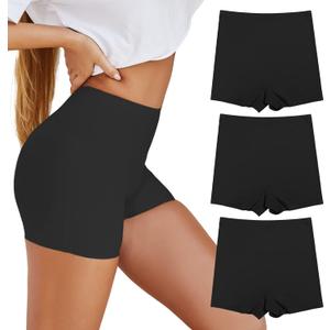 SHARICCA BoyShorts Panties for Women Seamless Soft Boy Shorts Underwear Short Boxer Briefs Anti Chafing Multiple Pack (Medium, (3 Pack) Black)