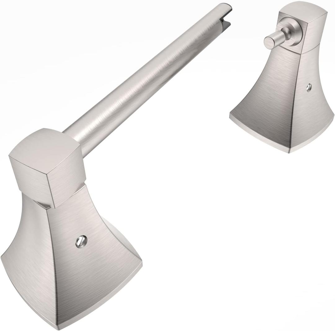 Brushed Nickel Toilet Paper Holder Bathroom Double Post Pivoting Tissue Roll Holder Stainless Steel and Zinc Alloy Wall Mount