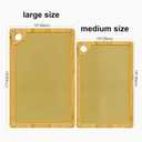 Double Sided Glass and Bamboo Cutting Board,Wood Cutting Board for Kitchen with Juice Grooves & Built-in Handles,Food Grade Material, for Chopping Vegetables/Meat/Fruit Dishwasher Safe(15"L x 10"W)