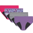 Hanes Girls' Comfort, Period. Boys'hort & Hipster Period Underwear, Moderate Protection, Multi-Pack 8