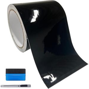 LZLRUN Free Tool Kit High Gloss Vinyl Wrap Kit for Black Out Chrome Delete Window Trim Door Trim (3Inches x 30Feet)