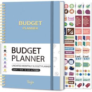 Budget Planner - Monthly Budget Book with Expense Tracker Notebook, Undated Bill Organizer & Finance Planner to Take Control of Your Money, Account Book to Manage Your Finances-Sky Blue