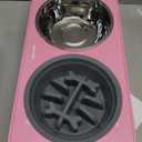 Jovrun Elevated Dog Bowls for Medium Large Size Dogs, Non-Slip Dog Feeder with 1*Stainless Steel Dishes & 1*Slow Feeder Bowl, 5 Heights Adjustable Raised Bowls to 3.15-8.66-9.84-11.02-12.2 (Pink)