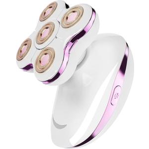 Electric Razors for Women: Rechargeable Shaver with Detachable Head - 5D Wet and Dry Lady Hair Remover for Legs and Hand (Pink)