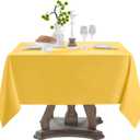 Square Tablecloth 52 x 52 Inch Yellow Tablecloths Stain-Wrinkle Resistant Washable Polyester Table Cloths for Holiday, Buffet Parties, and Weddinge 1pack