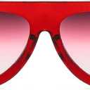 Popular Fashion Pilot Sunglasses Women Shades UV400 Retro Rivets Decoration Gradient Trending Men Round Sun Glasses (Red)