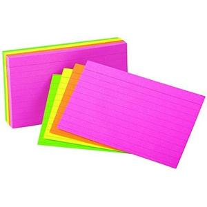 Index Card Neon 100s Size 3x5