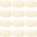 fani 12 Pack 120 Inch Round Tablecloth, Beige Polyester Fabric Table Cloth for Round Table, Washable Table Cover for Wedding Party Dining Table Buffet Banquet Restaurant and Camping