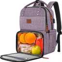 MATEIN Laptop Backpack with Lunch Box, Insulated Women Backpacks with Cooler Compartment, 15.6 inch Water Resistent Tote Food Bag with USB Charging Port for College Beach Camping Picnics Hiking (Purple)