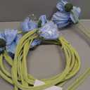 Artificial Poppy Flowers,6PCS Blue Silk Poppy Flower 41.3in Fake Poppies Long Stem Flowers for Wedding Party Office Home Decor(Light Blue)
