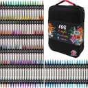 TBC The Best Crafts 108 Colors Dual Tip Acrylic Paint Markers, Double Zipper Design Topgrade Canvas Bag, Waterproof, Non-Toxic, Odorless, Suitable for Paper, Pottery, Stones, Glass, Outdoor Painting