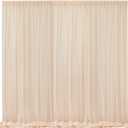 10x10 Champagne Tulle Backdrop Curtains for Parties, Sheer Backdrop Curtain Wedding Photo Background Drapes for Baby Shower Photography Birthday Party