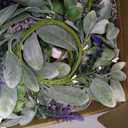 6 Pcs Mini Lavender Hanging Wreaths Purple Daisy Candle Rings Pillar Holder Wreath Wild Flower Spring Summer Floral Wreaths for Farmhouse Porch Front Door Cabinets Window