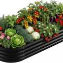 Land Guard Galvanized Raised Garden Bed Kit, Galvanized Planter Raised Garden Boxes Outdoor, Oval Large Metal Raised Garden Beds for Vegetables(Grey)4×2×1ft(1pcs)