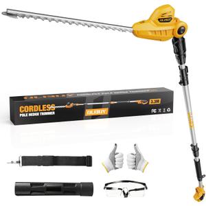 Pole Hedge Trimmer for Dewalt 20V Battery, Pole Trimmer with 135Adjustable Head,Sectional Extension Pole with 16 FT Reach,16-Inch Dual-Action BladeBattery Not Included