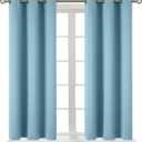 BGment Room Darkening Curtains 45 Inches Long - Grommet Thermal Insulated Drapes Window Treatment Curtains for Bedroom, 2 Panels, 38 x 45 Inch, Greyish Blue