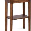 Kate and Laurel Talcott Modern Rectangle Wood Side Table, 16 x 10 x 25, Walnut Brown, Transitional Decorative Two-Tier End Table for Use as a Bedroom Nightstand or Living Room Accent