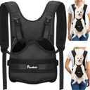 Pawaboo Pet Dog Front Carrier Backpacks, Legs Out Pet Carrier Backpack for Dogs, Adjustable Dog Chest Carriers Purse for Small Medium Dogs Hands Free for Travel Hiking Cycling Camping, L, Black