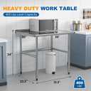 Open Base Stainless Steel Work Table with Backsplash, 30x36 Inch