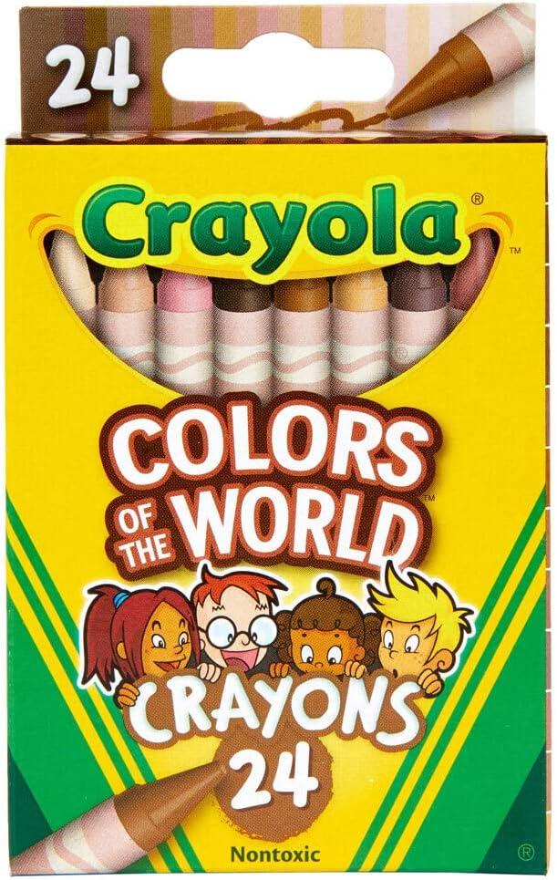 Crayola Crayons 24 Count, Colors of The World, Skin Tone Crayons, 24 Crayon Colors