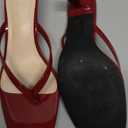 Kitten Flip Flop Thong Low Heels for Women Square Open Toe Slip On Heeled Sandals, 7