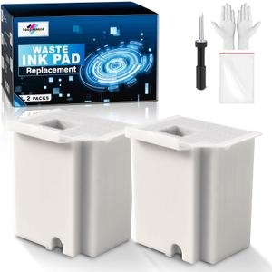 Waste Ink Pad Replacement with Reset Software for Ecotank ET-2800 ET-4800 ET-2720 ET-2803 ET-2400 ET-4700 2800 4800 2720 2803 ET2800 ET4800 Printer, Maintenance Box with Reset Software (2 Packs)