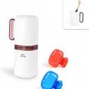 Toothbrush Travel Case, Travel Toothbrush Holder with Toothbrush Head Cover Cap for Travel, Business Trip, School, Camping, Home (White+Purple)