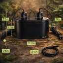 REPTI ZOO Dual Reptile Light Fixture for Reptile Dome UVB Lamp Fixture Dual Reptile Reflector Dome Lamp Cap Combo Integration Design Heat Lighting
