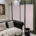 FDW 4 Panel Room Divider and Folding Portable Partition Screen, 6FT Wall Divider Screen for Dorm Bedroom Office, Sand