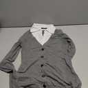 AmlieBoutik Women Shirt Collar Pleated 2 in 1 Style Pullover Blouse Top, Size Medium