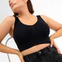 Sports Bras, Comfort Bras for Women, Seamless, Wireless, Sleep Yoga Bras with Removable Pads (Large, Black)