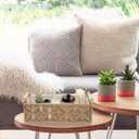 Macrame Storage Basket Boho Decor Baskets for Organizing Woven Decorative Basket for Countertop Toilet Paper Basket for Toilet Tank Top Shelf Basket with Handle for Bathroom Decor Nursery (Set of 2)